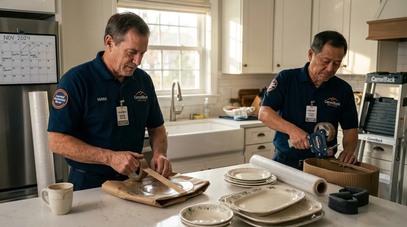 Professional crew packing kitchen dishware in Greenbrier, AR